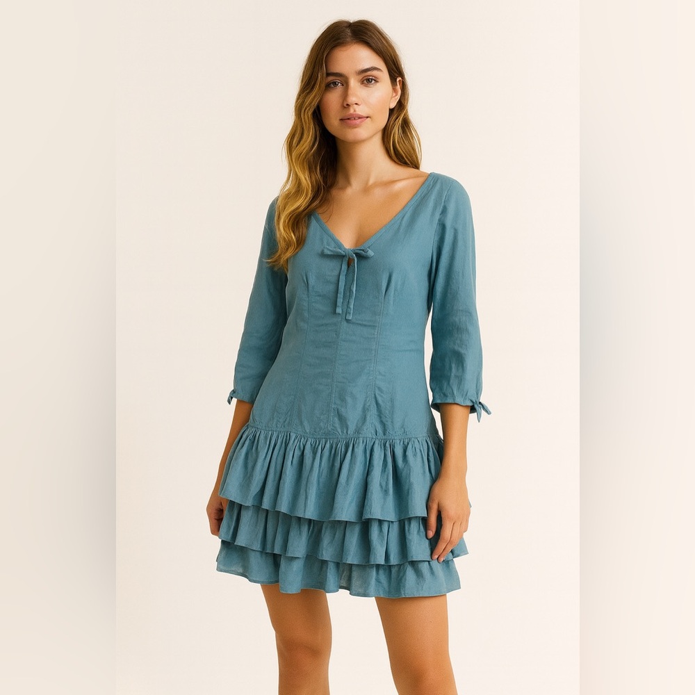 Olars‎ Ulta Sweden Green Silk Blend Tunic Dress Sz. S